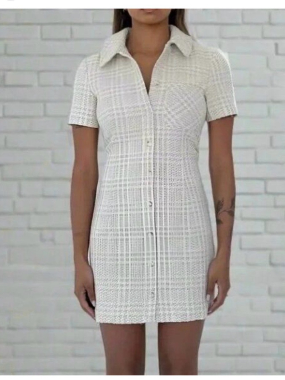 $98 Rumored 'Notting Hill'‎ Beige Glen Plaid Dress Preppy Y2K Revolve NWT sz 6